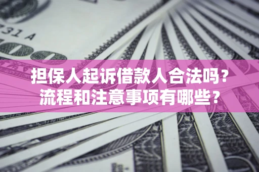 武汉担保人起诉借款人合法吗？流程和注意事项有哪些？