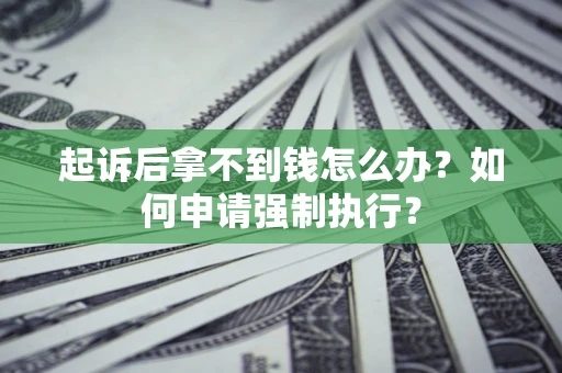 武汉起诉后拿不到钱怎么办？如何申请强制执行？