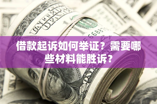 武汉借款起诉如何举证？需要哪些材料能胜诉？